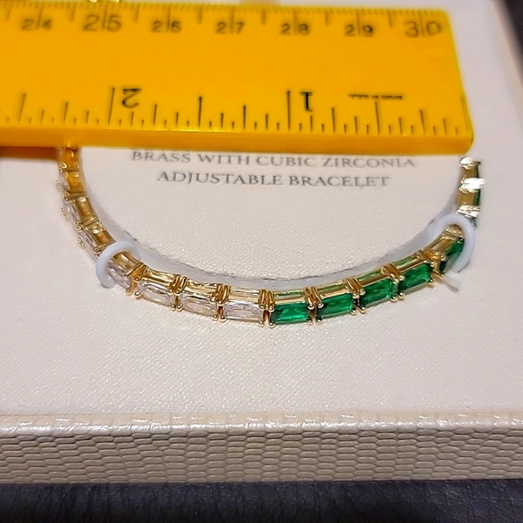 Isabella M adjustable Bracelet- Brass & Cubic Zirconia - Picture 4 of 5